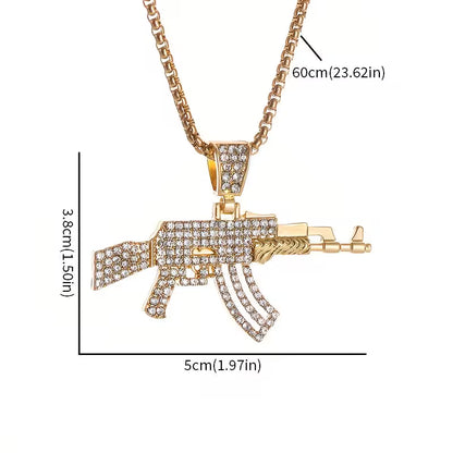 🔥 Iced-Out AK-47 Pendant Necklace