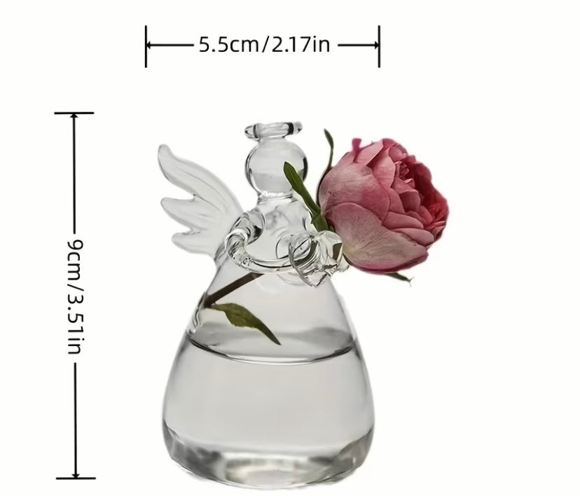 Angel glass vase