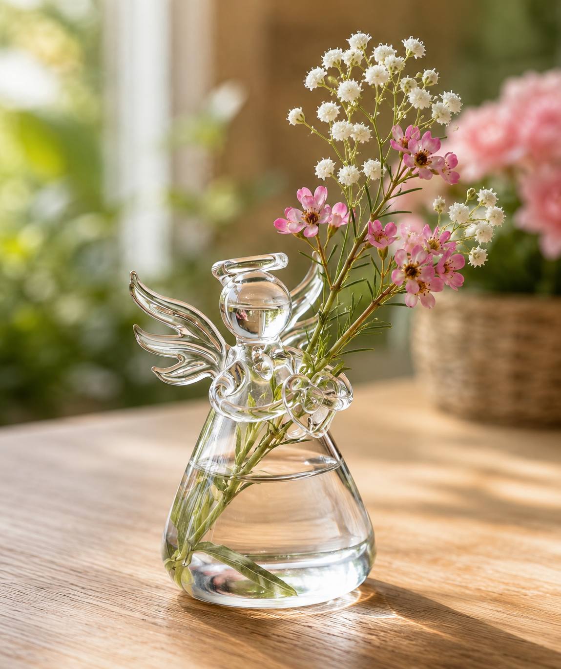 Angel glass vase