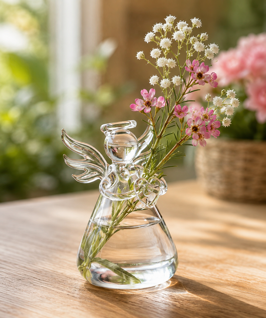 Angel glass vase