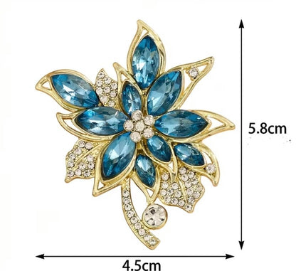 Sophisticated blue flower brooch