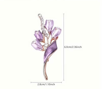 Purple floral brooch