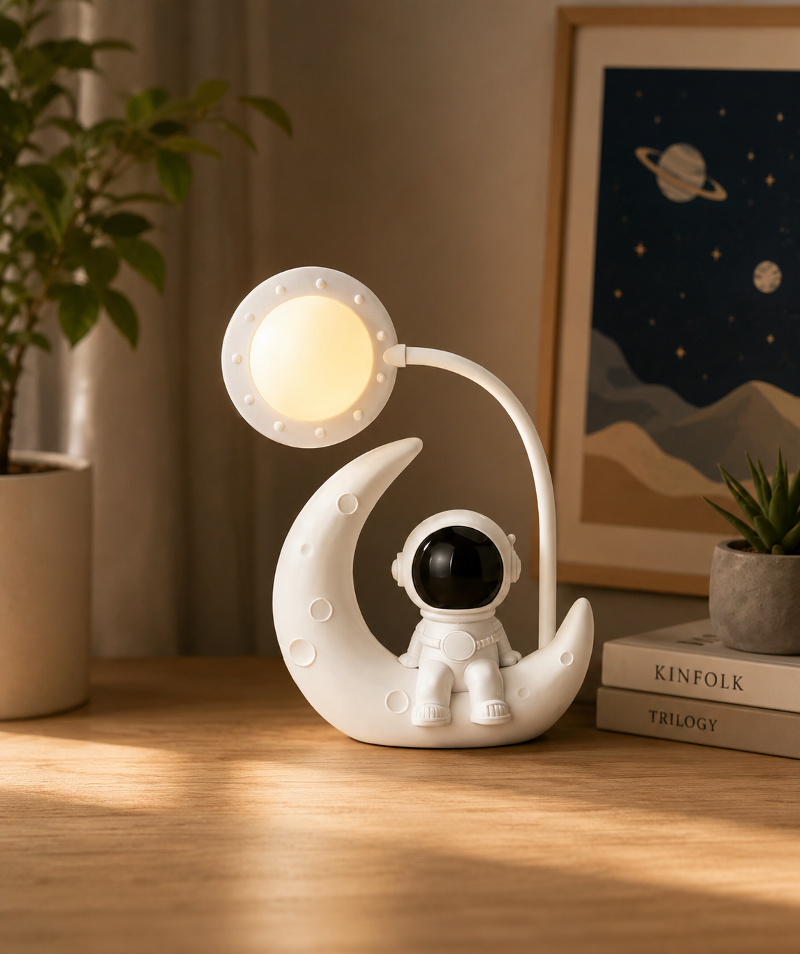 Astronaut moon lamp